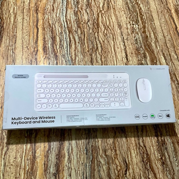 Multi-Device Wireless Keyboard and Mouse Compatible with iOS Android Mac Windows - Picture 2 of 4